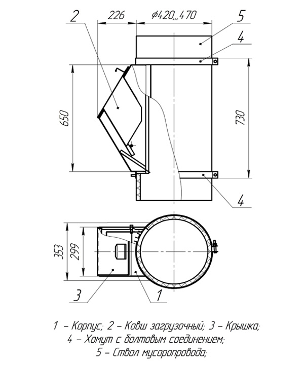 Клапан мусоропровода КМ-400 УВ (увеличенные габариты)